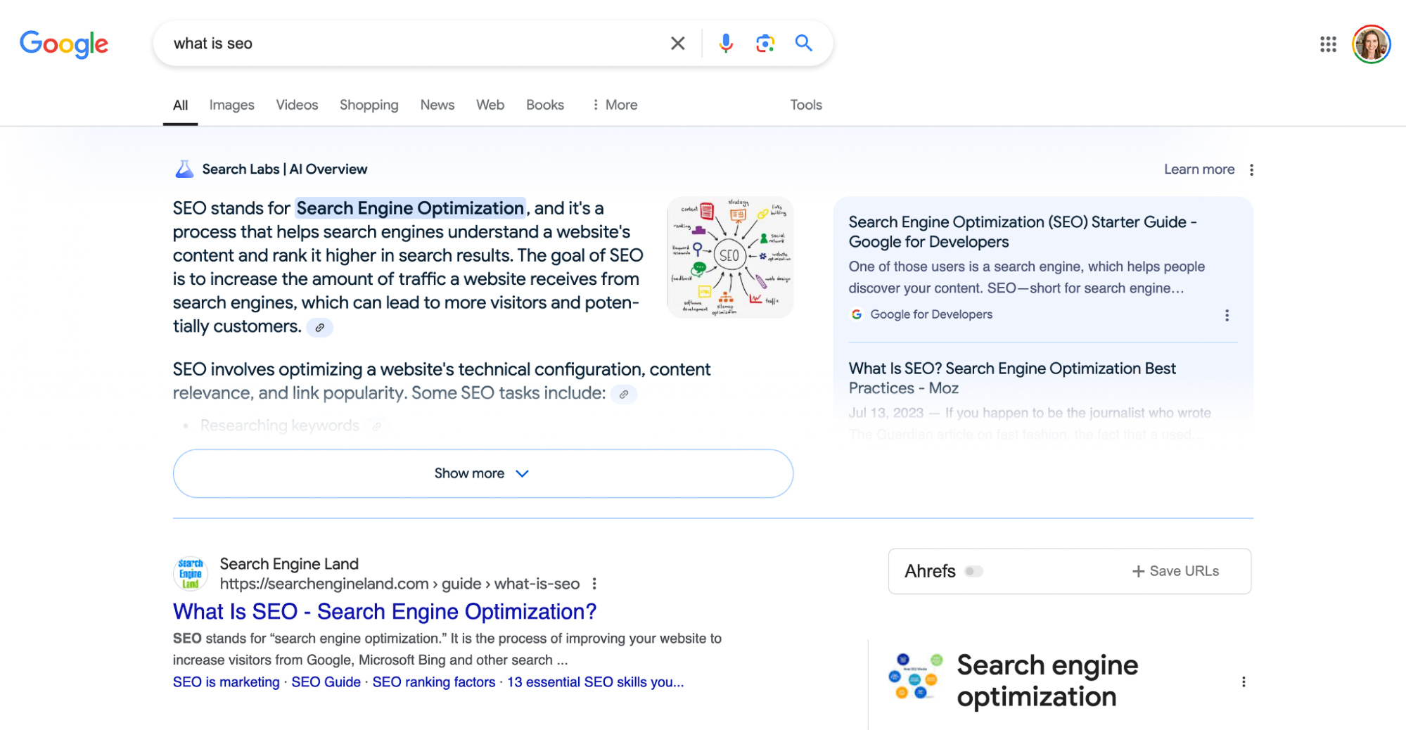 seo ai results screenshot